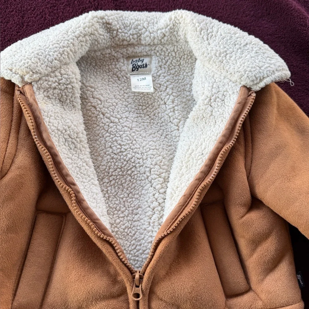 Baby B’gosh Bomber  Sherpa Jacket Tan Size 12M